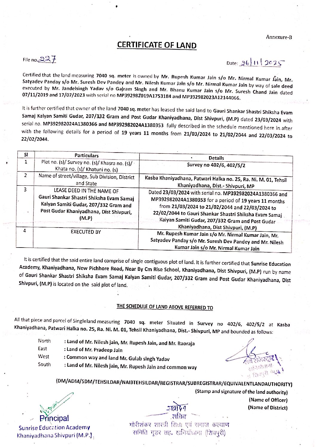 Land Certificate 2025 first page preview