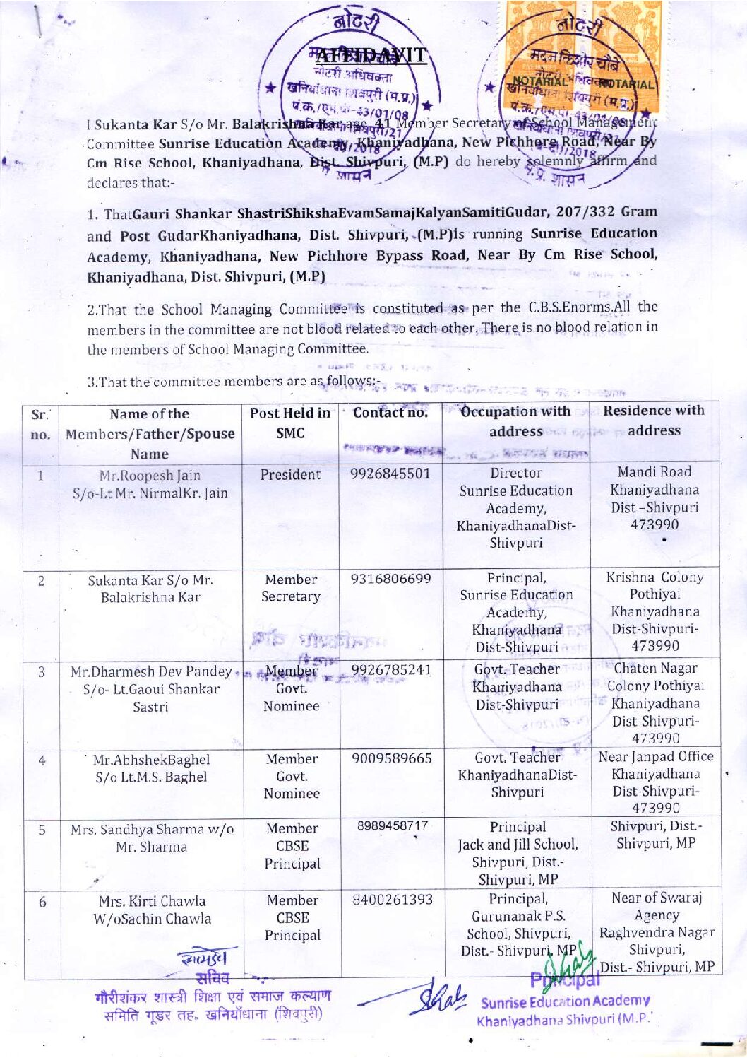 School Management Committee (SMC) first page preview